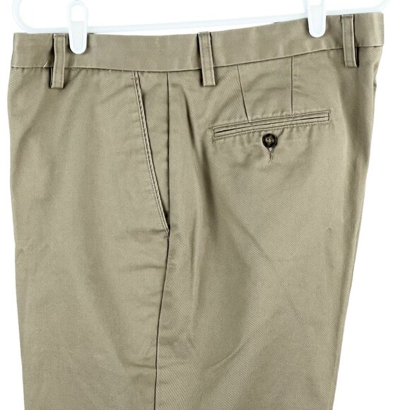 Dockers Men's Relaxed Fit Tan Pants Size 38x34 Flat Front Cotton - Picture 5 of 11